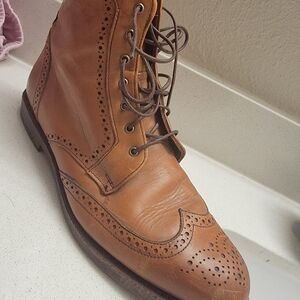 Allen Edmonds "DALTON" Wingtip Dress Boots Brown BONUS Men's Size 9.5